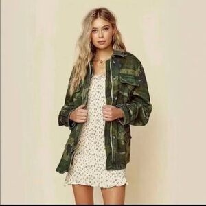 Free People Not Your Brothers Camo Utility Jacket size small